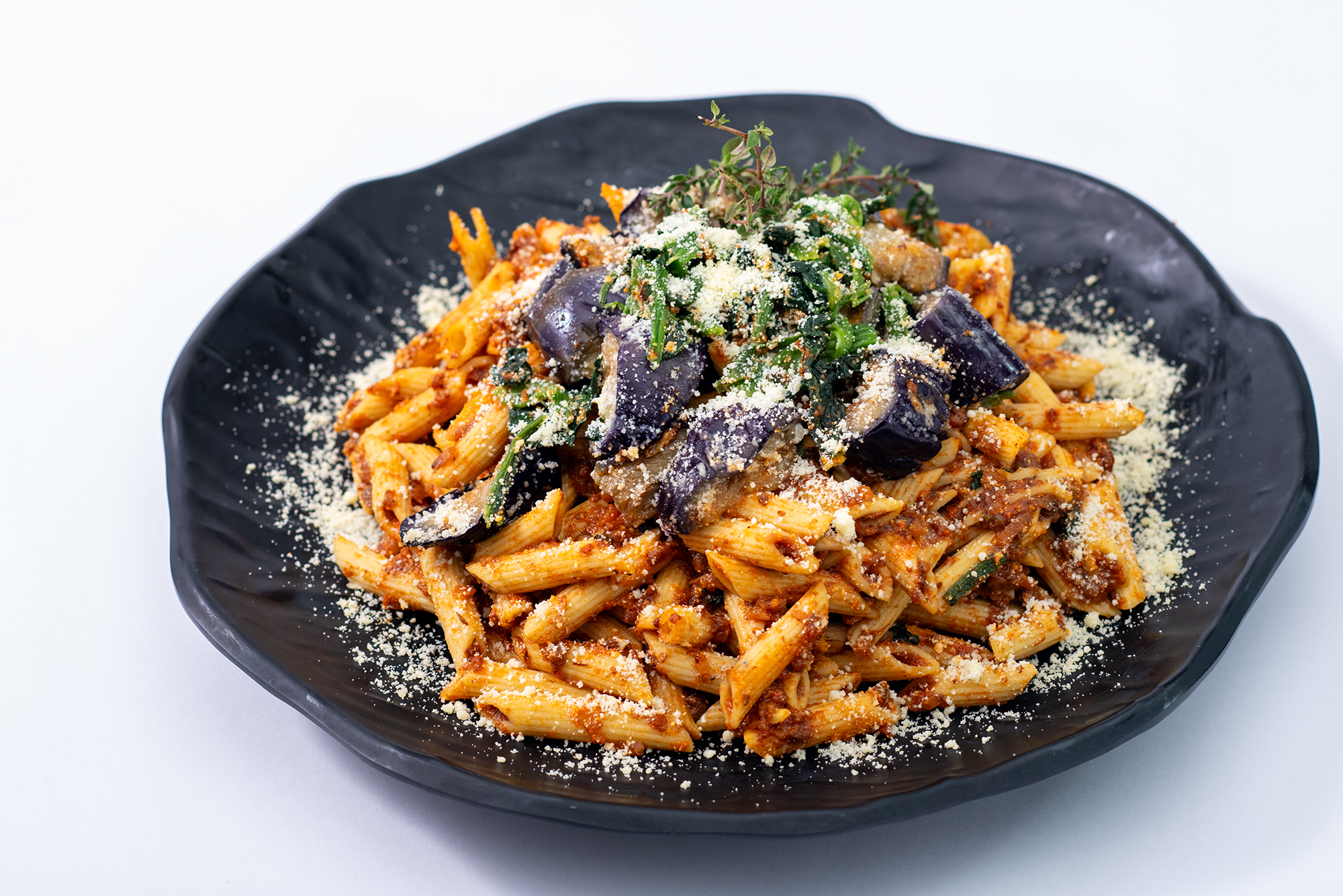 茄子とほうれん草のミートソースペンネ (10~12名分)